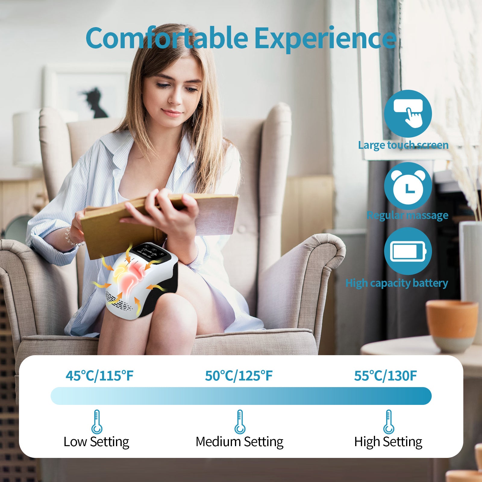 3-in-1 Knee, Elbow & Shoulder Therapy Device – Smart Home Massager